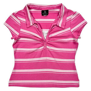 Vintage 90’s Striped Collared Crop Top